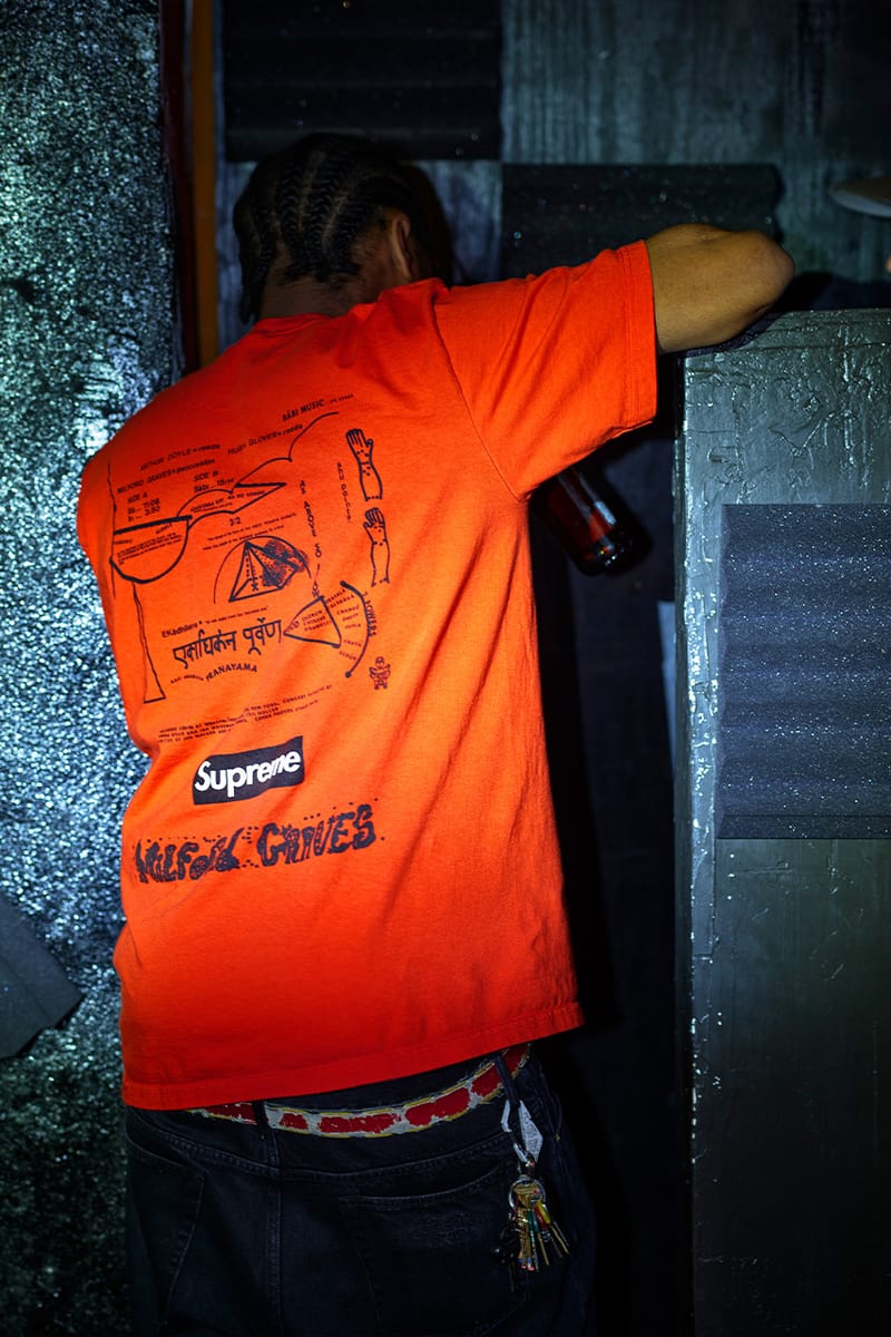 Orange supreme shop t shirt