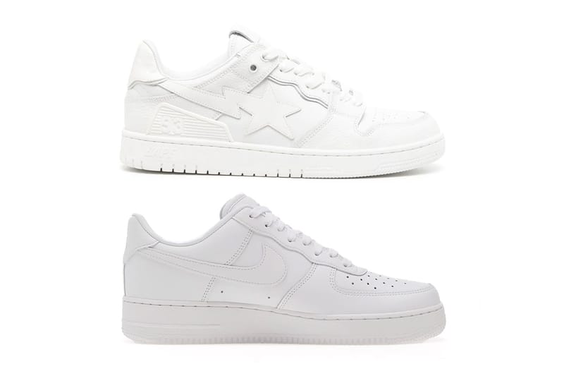 All white hot sale bape shoes