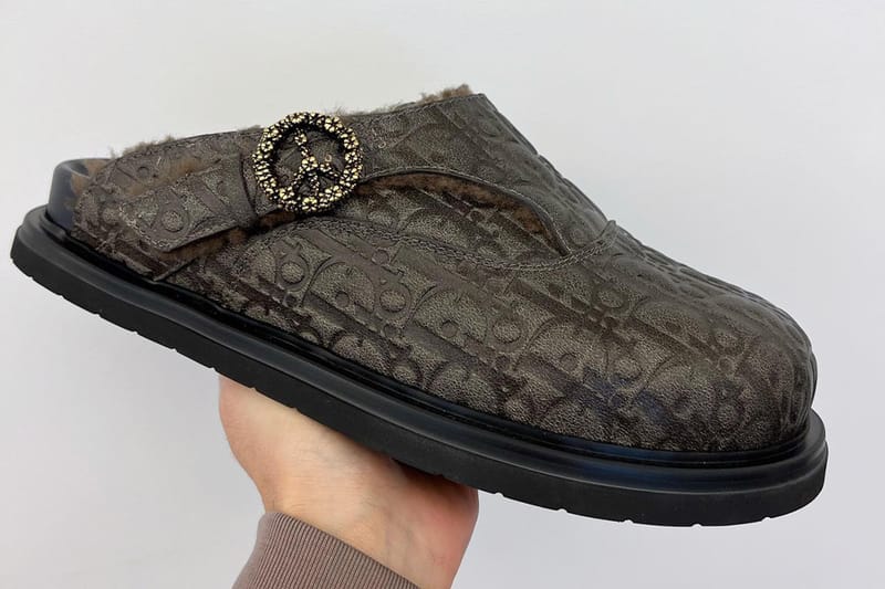 Dior X Denim Tears Shearling Oblique Mules Hypebae