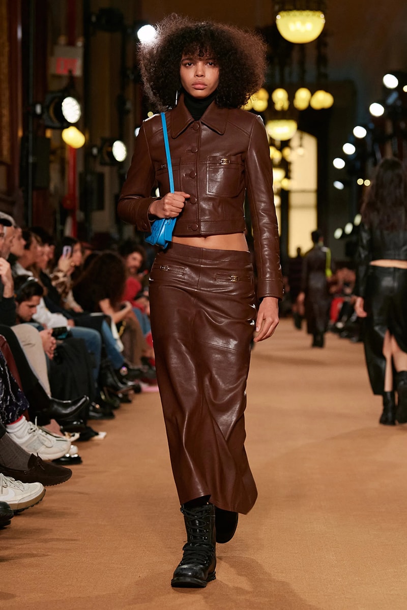 Long leather 2025 skirt runway