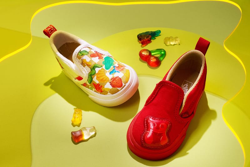 VANS x HARIBO OLD SKOOL V★ベルクロ★兼用★コラボ New Vans X Haribo Old Skool V Checkerboard Yellow Sneakers
