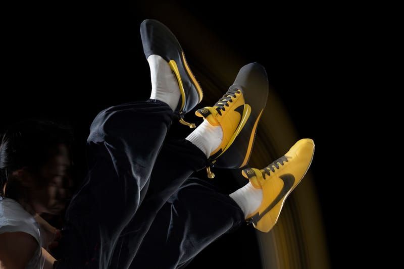 nike cortez yellow and black