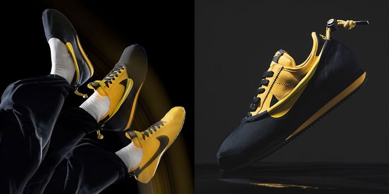 Nike cortez yellow and black online