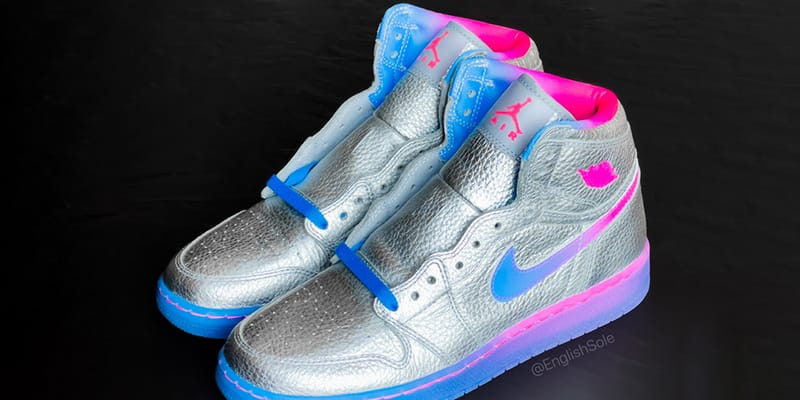 Silver and pink on sale jordans