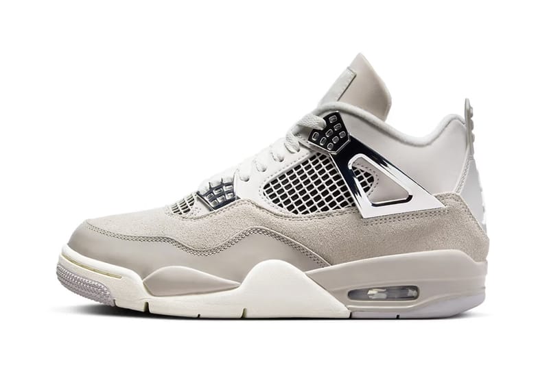 Jordan retro 4 hot sale grey and white