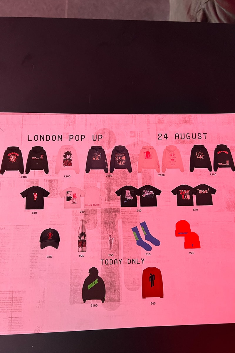 Billie Eilish Hosts London PopUp Hypebae