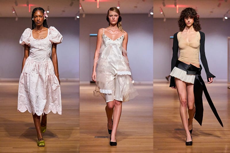 SANDY LIANG サンディリアン SIMON DRESS ツイード ワンピース Sandy Liang Simon Dress in Bone | FWRD