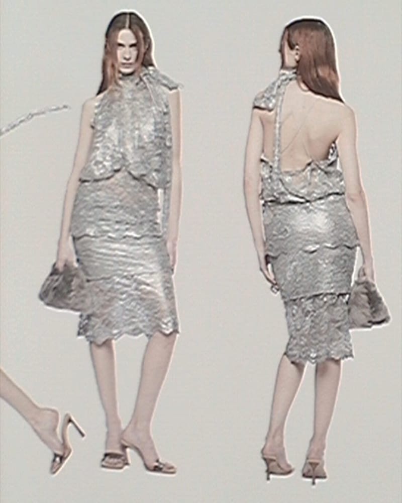 スカート THE ATTICO Rhinestone dress Gray THE ATTICO | Silver Women's Elegant Dress | YOOX