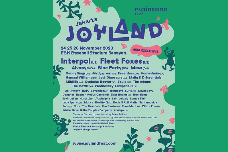 Joyland Festival Jakarta 2023 Membawakan Interpol Dan Alvvays | Hypebeast