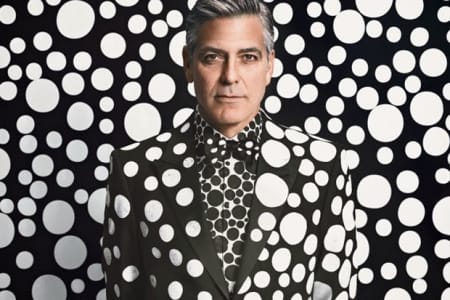 草間 彌生 が手掛けた W Magazine の表紙を飾る ジョージ・クルーニー