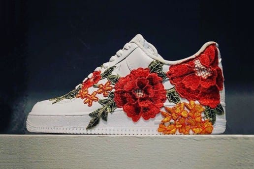Nike Air Force 1 花柄刺繍 シューズ ロープカスタム 31cm Nike Air Force 1 花柄刺繍 シューズ ロープカスタム 31cm