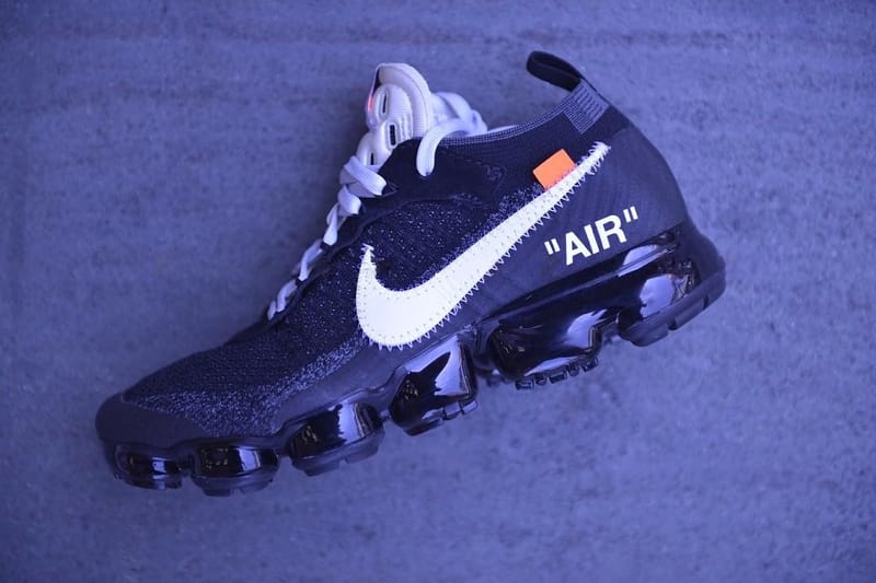 オフホワイト x ナイキ Air VaporMaxのクローズアップ画像が公開に