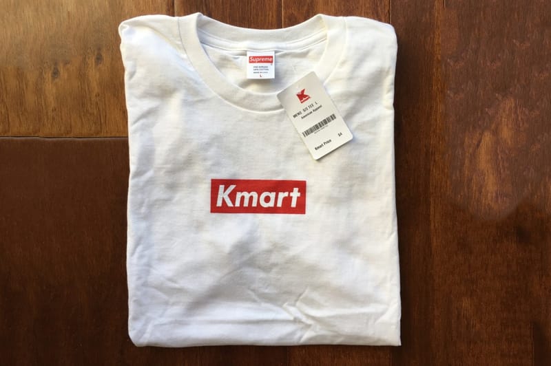 米スーパーにて発売されていたシュプリームの無地Tシャツが “Kmart” T