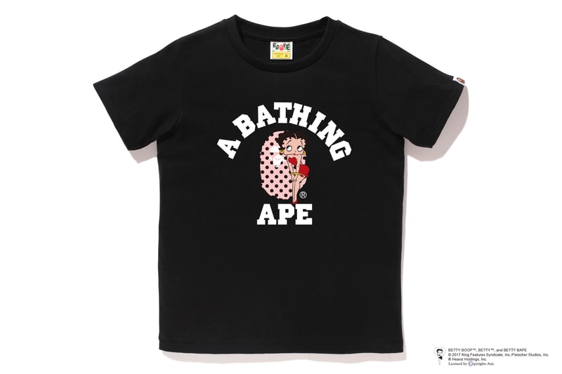 bape betty コラボTシャツ アベイシングエイプがアメリカのセクシーアニメキャラクターベティー