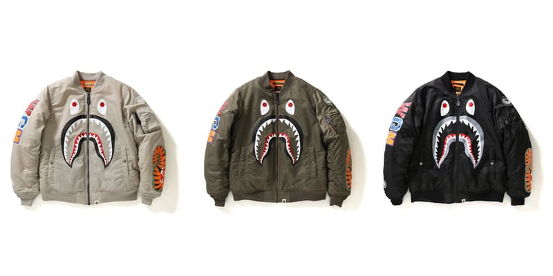 BAPE® より防寒性とデザイン性を兼備した SHARK MA-1 がリリース