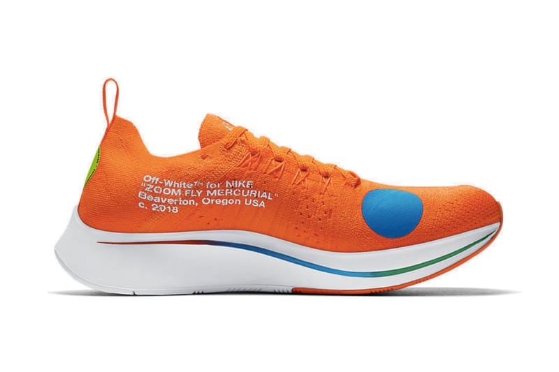 Off-White™xNike Zoom Fly Mercurial Flyknitの詳細情報がSNKRS上に