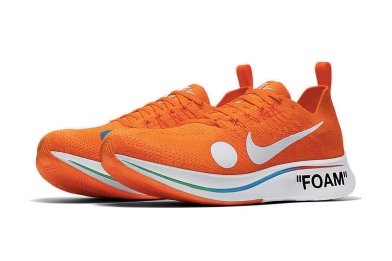 Off-White™xNike Zoom Fly Mercurial Flyknitの詳細情報がSNKRS上に