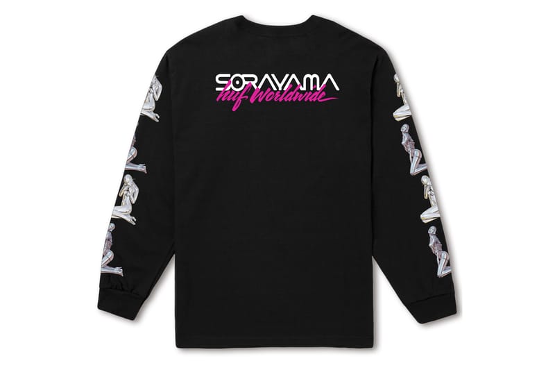 HUF SORAYAMA HAJIME 空山基　長袖Tシャツ　ブラック HUF x 空⼭基のコラボコレクションのアイテム一覧が解禁
