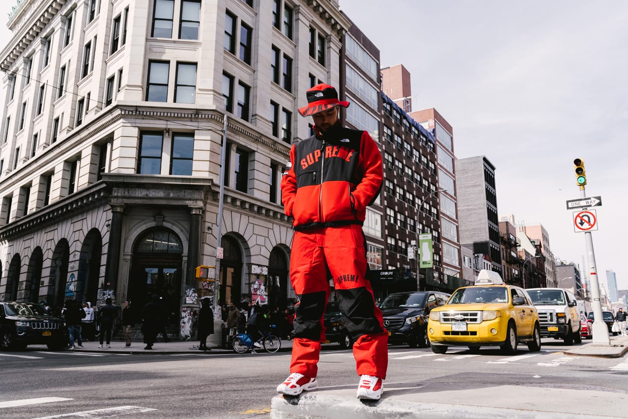 NYでシュプリーム×ザ・ノース・フェイス 2019年春夏コラボの着用