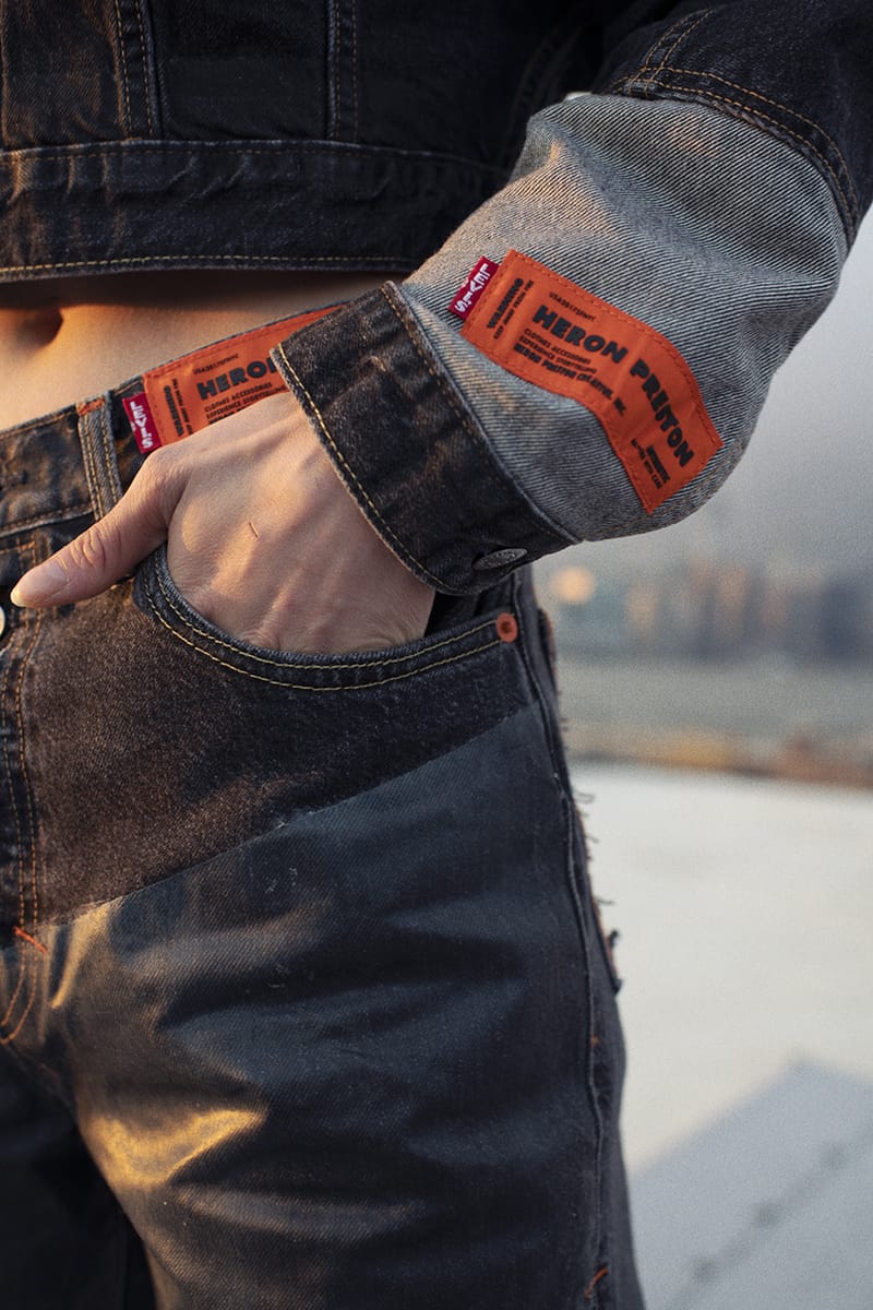 HERON PRESTON ヘロンプレストン デニムブルゾン アウター L 美品 リーバイス×ヘロン・プレストン、アシンメトリーなトラッカー