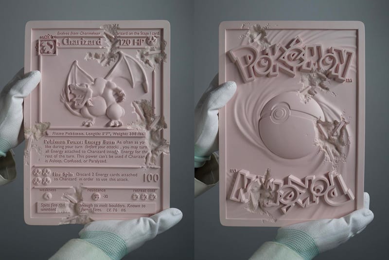 ダニエル・アーシャムが初期版リザードンのカードを彫刻で再現 