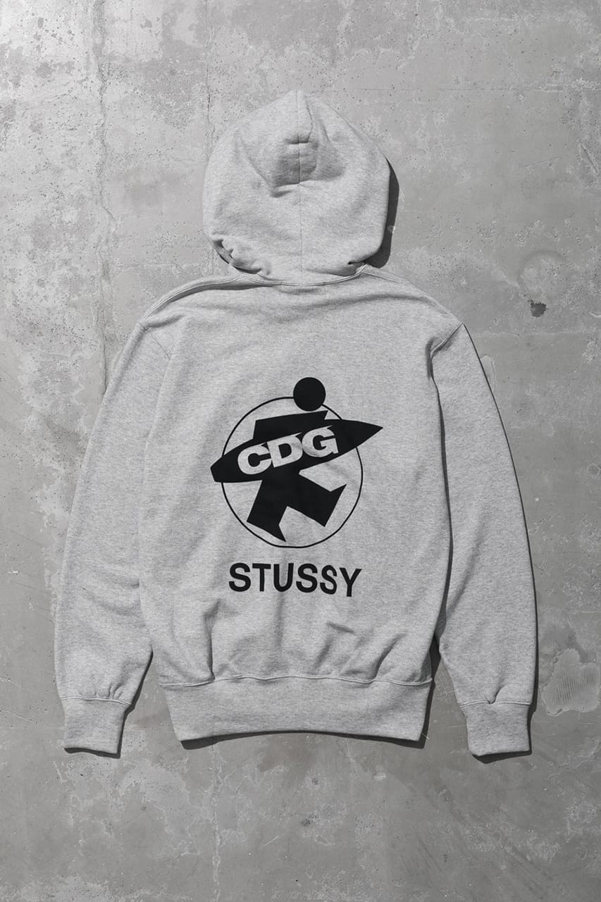 定価以下　stussy  × cdg hoodie グレー　ギャルソン