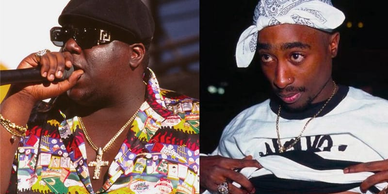 Vintage 90s Tupac 2PAC & Biggie Notorious B.I.G. Rap Tee T