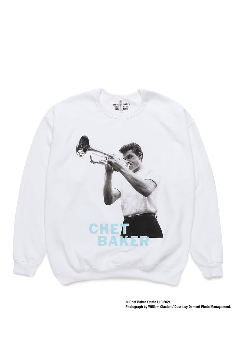 ワコマリア x チェット・ベイカー コラボレーションアイテム Lサイズ チェットベイカー CHET BAKER コラボ 22SS CREW NECK SWEAT