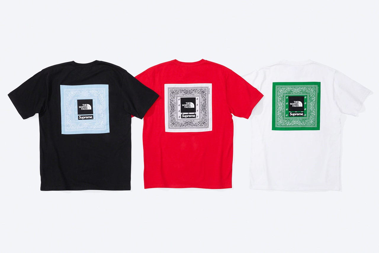 Tシャツ/カットソー(半袖/袖なし)Supreme The North Face コラボ バンダナロゴ tシャツ