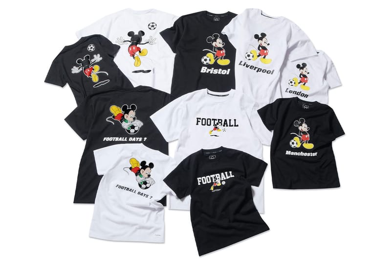 新品タグ付き　ブリストル　ミッキーマウス　フットボール　サッカープリント　黒　M FREAK'S STORE｜DISNEY/ディズニー ミッキーマウス/別注 クルーネック