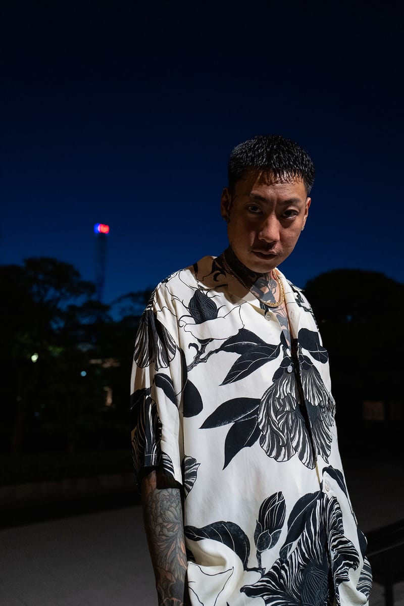 GAKKIN × BUDSPOOL 廻り花 HAWAIIAN SHIRT-