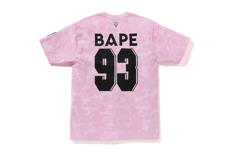APE エイプ　インテルマイアミ　コラボユニ 　ゲームシャツ　黒　ピンク M アベイシングエイプ × インテル・マイアミ CF カモ Tシャツ