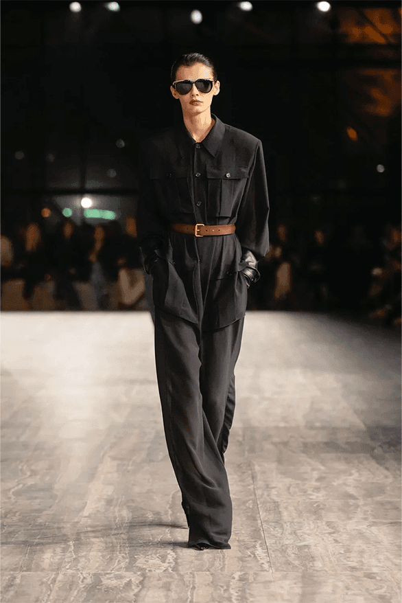 国内正規品☆SAINT LAURENT☆レザーパンツ/パリコレ/ランウェイモデル