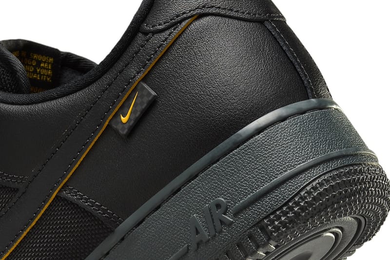 Air force 1 outlet shoes black and gold