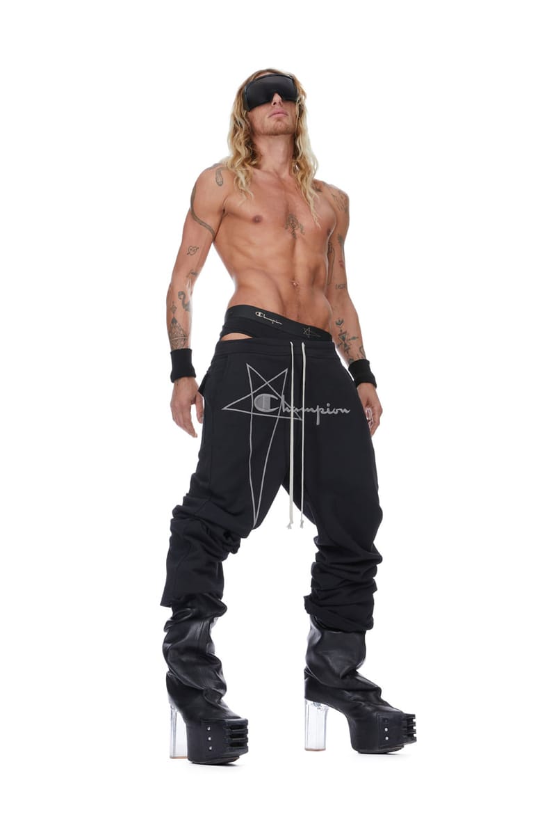 RickOwens×Championリックオウエンス×チャンピオン セットアップ Rick Owens × Champion SS25 JUMBO JASON'S HOODIE / BLK - NUBIAN