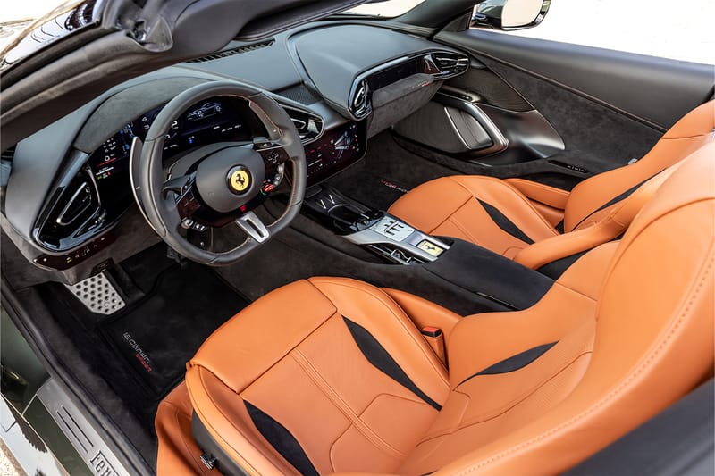 Ferrari レザー バインダー 茶色 フェラーリ 458 スパイダー F1 DCT 正規D車 左H ブラック×レッド
