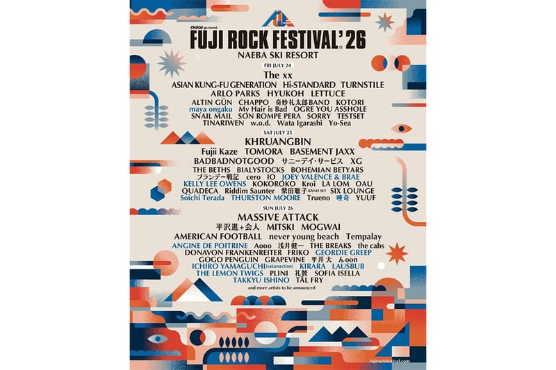 フジロックフェスティバル '26 の出演アーティスト第2弾が発表