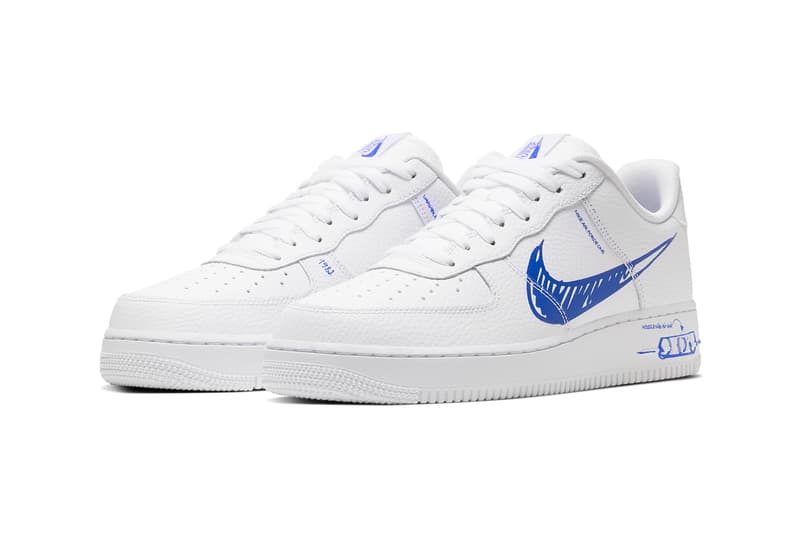 nike air force scribble blue
