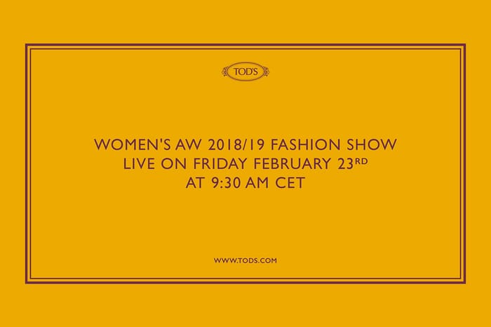 #MFW：邀請你一起參與時裝週！米蘭連線直擊 Tod’s AW 18/19 系列！
