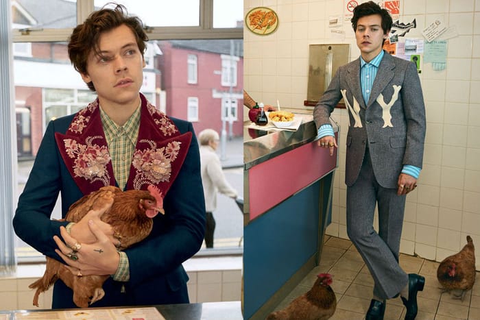 Harry Styles 這回對著公雞談情說愛？Gucci 秋冬形象大玩英式詼諧！