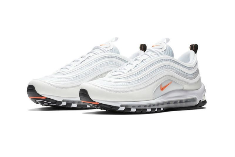 Air max 97 white hotsell orange swoosh