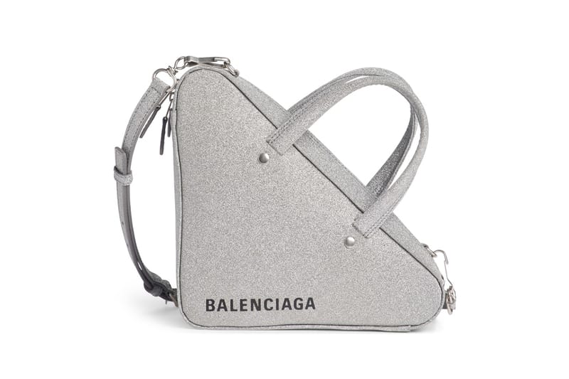 balenciaga triangle glitter bag