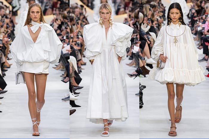 #PFW：沈澱在一片全白下，Valentino 以白襯衫為基調做出夢幻變奏曲！