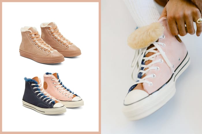 Converse 毛絨帆布鞋即將上架，冬日的暖色系拼接可愛程度爆燈！