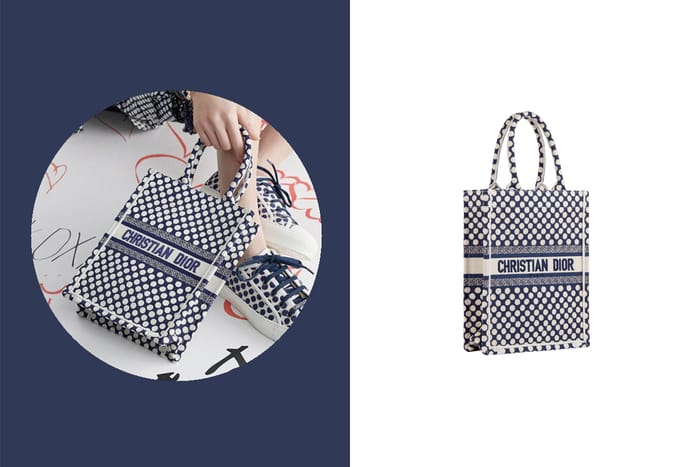 敲碗新配色來了：Dior 這枚人氣 Book Tote，添了藍色波卡圓點的新成員！
