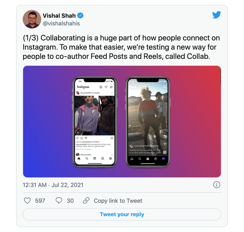 Instagram 將推出 Reels 短片製作功能，與 TikTok 一較高下！網頁版用家更新增發佈短片功能！ - POPBEE