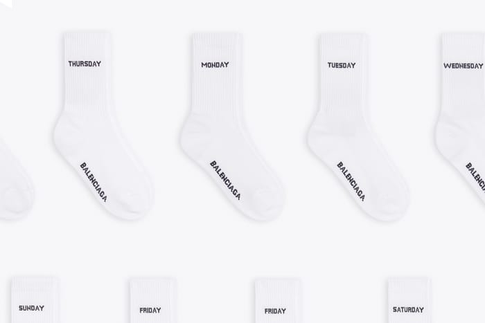 基本單品也能變成話題：Balenciaga 日常襪組合，提醒你今天星期幾？