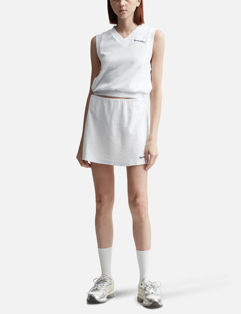 ★Sporty & Rich★ Serif Logo Pleated Skirt Milk SK931MK SK93 Buy Sporty & Rich Serif Logo Pleated Skirt 'Milk/Washed