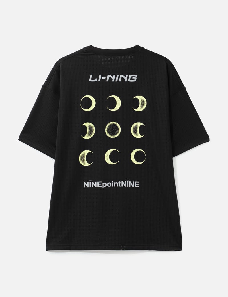 LI-NINGリーニン×NINEpointNINEコラボシャツ 黒 新品M NīNEpointNīNE x Li-Ning Moon Tee - Reflective perforated tee in