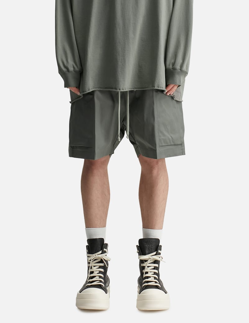 Rick Owens Cargobela Shorts - ドローストリングとスナップ付きの